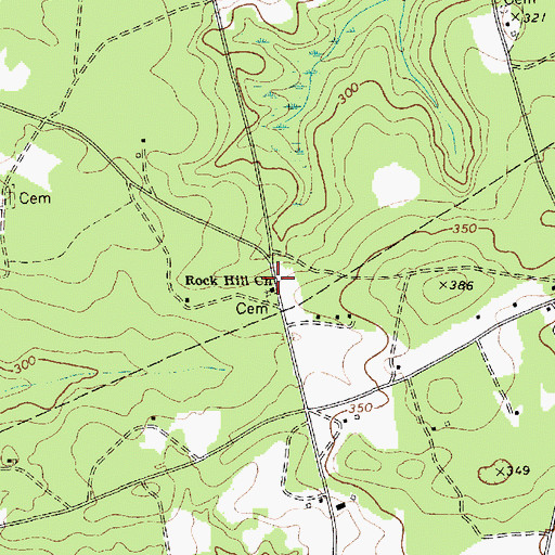 Topographic Map of Rock Hill Church, SC