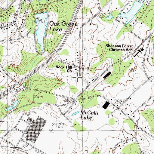 Topographic Map of Rock Hill Church, SC