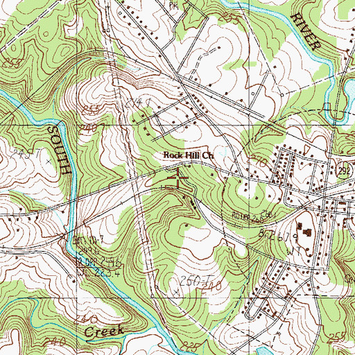 Topographic Map of Rock Hill Church, SC