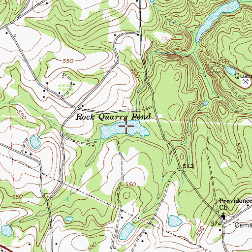 Topographic Map of Rock Quarry Pond, SC