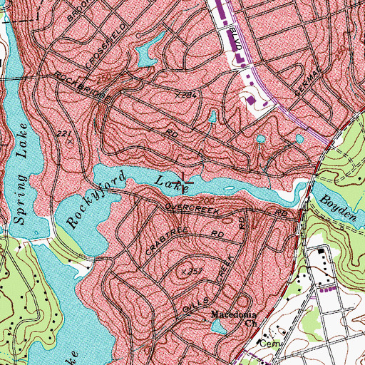 Topographic Map of Rockford Lake, SC