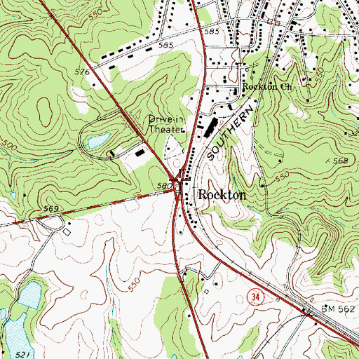 Topographic Map of Rockton, SC