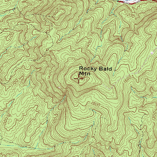 Topographic Map of Rocky Bald Mountain, SC