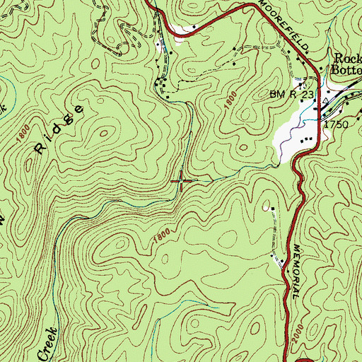 Topographic Map of Rocky Bottom Creek, SC
