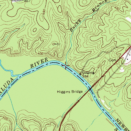 Topographic Map of Rocky Branch, SC