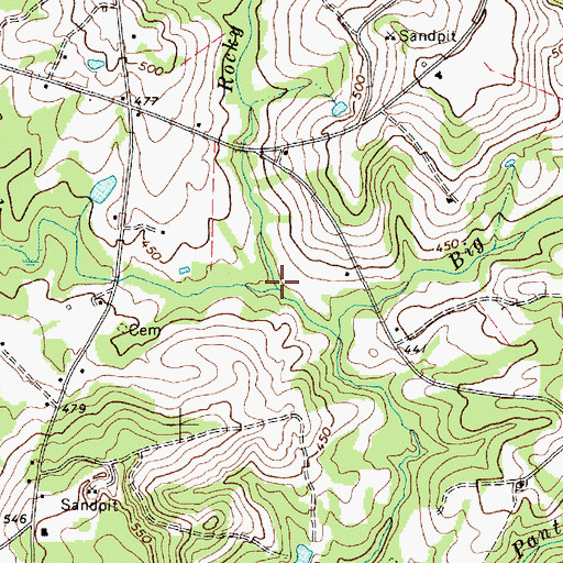 Topographic Map of Rocky Branch, SC
