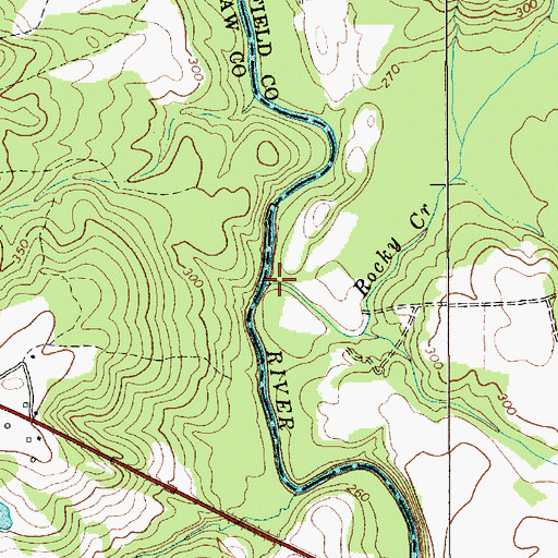 Topographic Map of Rocky Creek, SC