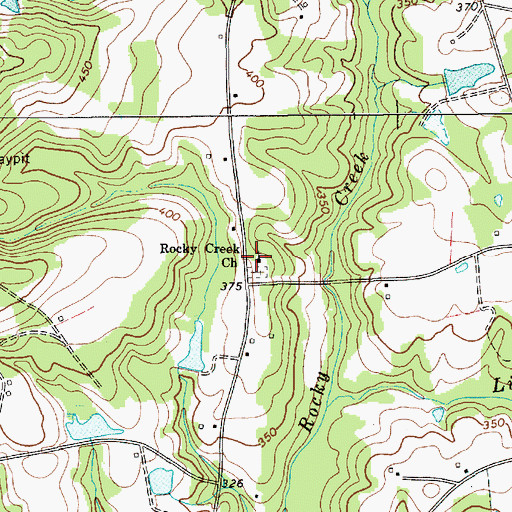 Topographic Map of Rocky Creek Church, SC