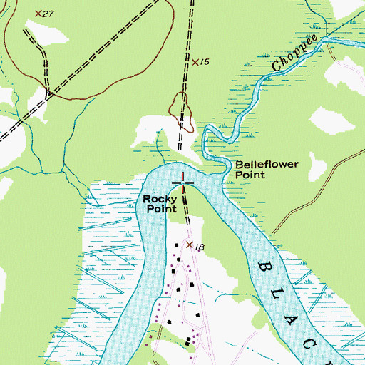 Topographic Map of Rocky Point, SC