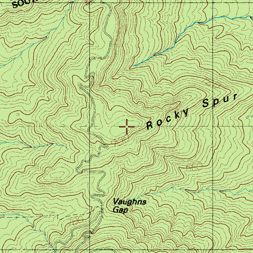 Topographic Map of Rocky Spur, SC