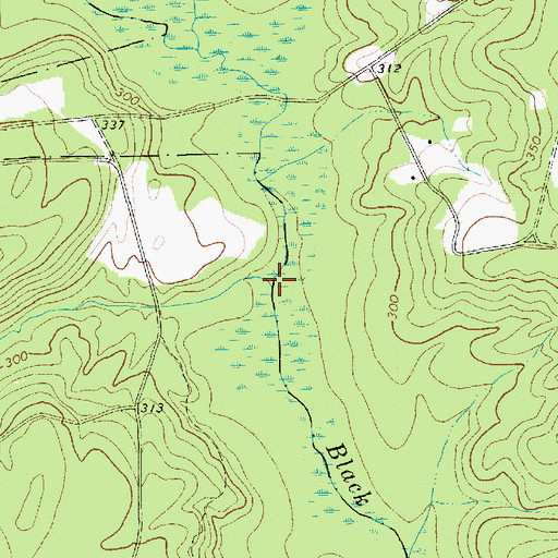 Topographic Map of Rogers Branch, SC