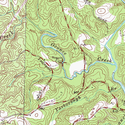 Topographic Map of Rogers Cemetery, SC