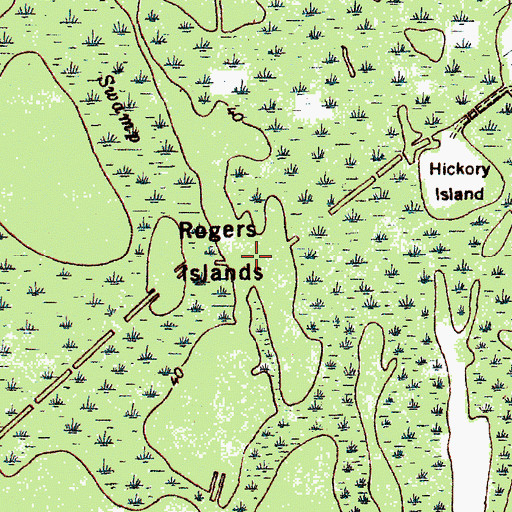 Topographic Map of Rogers Islands, SC