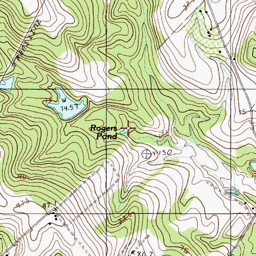 Topographic Map of Rogers Pond, SC