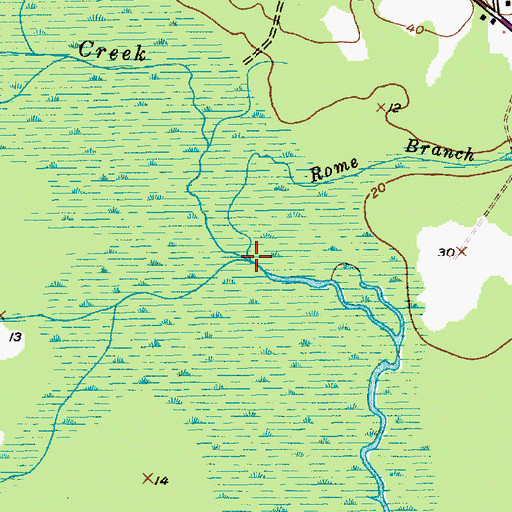 Topographic Map of Rome Branch, SC