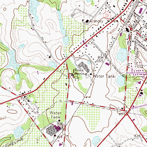 Topographic Map of Rosa Spring Church, SC