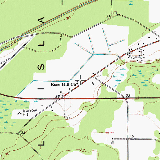 Topographic Map of Rose Hill Church, SC