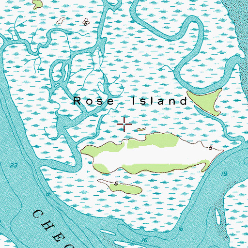 Topographic Map of Rose Island, SC