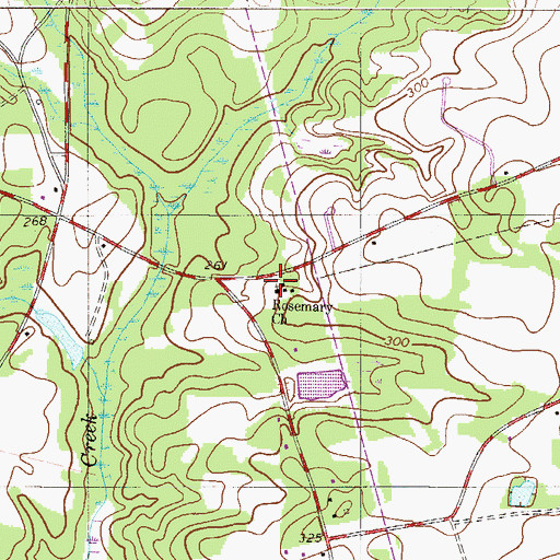 Topographic Map of Rosemary Church, SC