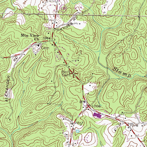 Topographic Map of Ross Cemetery, SC