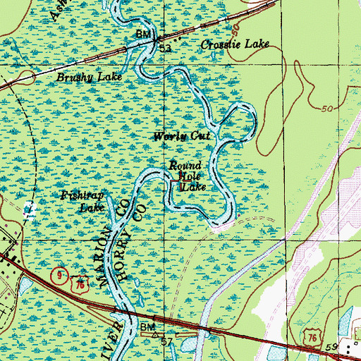 Topographic Map of Round Hole Lake, SC