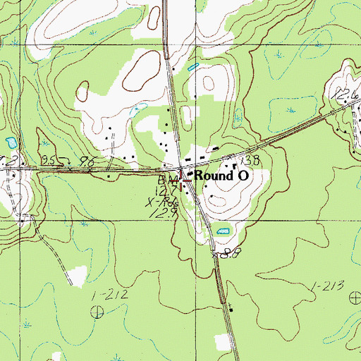 Topographic Map of Round O, SC