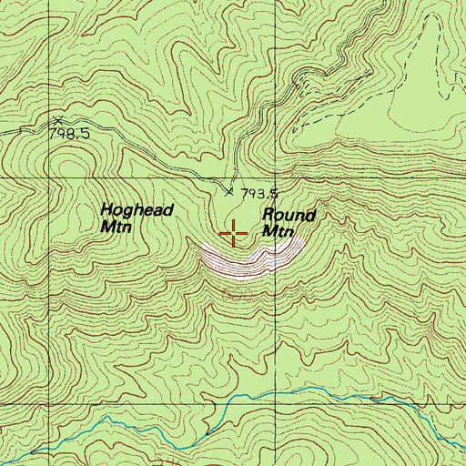 Topographic Map of Round Rock, SC