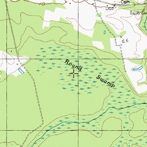 Topographic Map of Round Swamp, SC