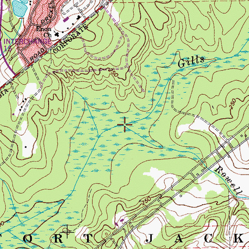 Topographic Map of Rowell Creek, SC