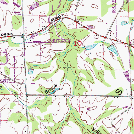 Topographic Map of McWhorter Branch, AL
