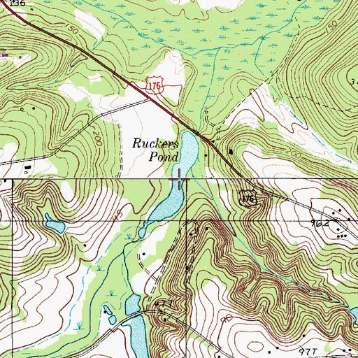 Topographic Map of Ruckers Pond, SC