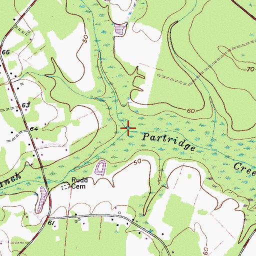 Topographic Map of Rudd Branch, SC