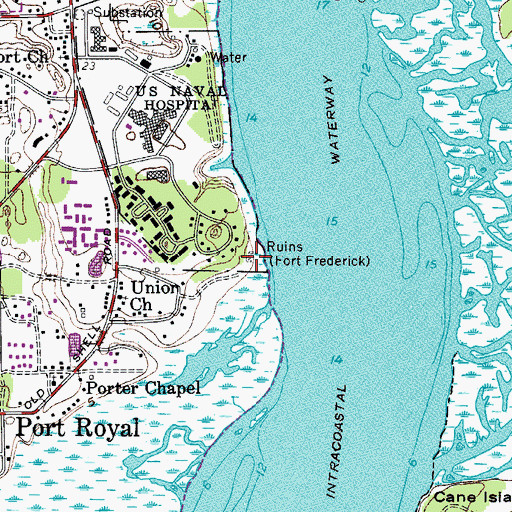 Topographic Map of Ruins, SC
