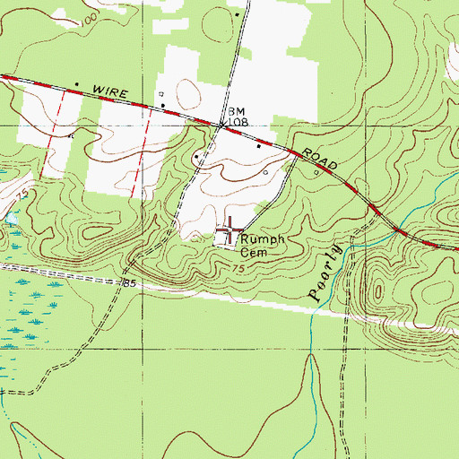 Topographic Map of Rumph Cemetery, SC