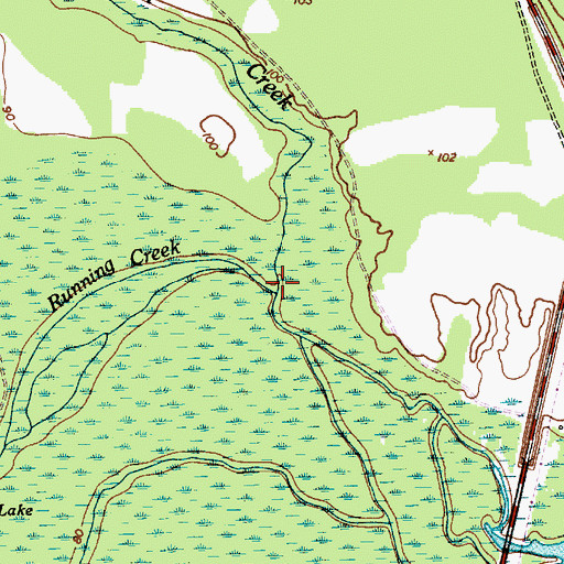 Topographic Map of Running Creek, SC