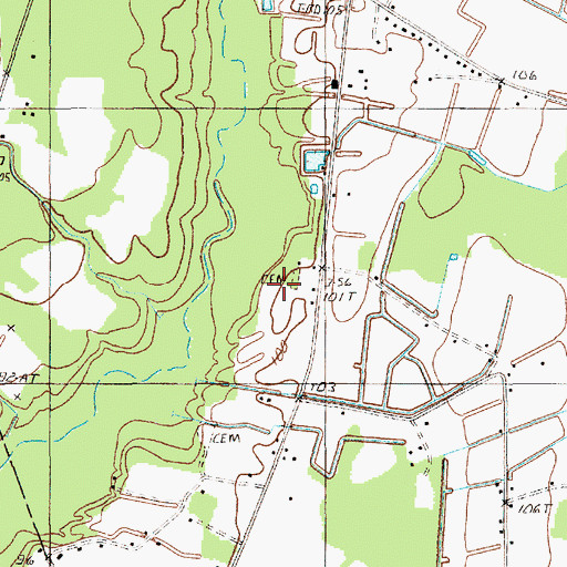 Topographic Map of Rush Cemetery, SC