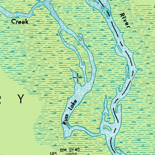 Topographic Map of Russ Lake, SC