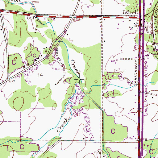 Topographic Map of McWright Creek, AL