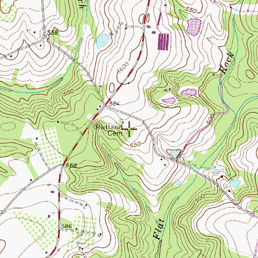 Topographic Map of Rutland Cemetery, SC