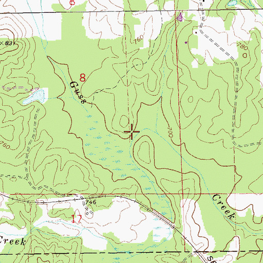 Topographic Map of Meacham Creek, AL