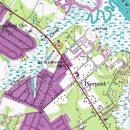 Topographic Map of Saint Andrews Episcopal Church, SC