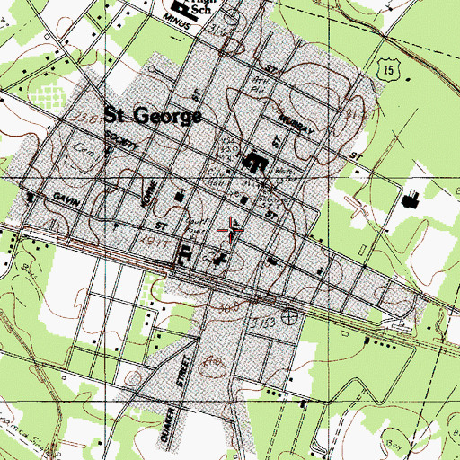 Topographic Map of Saint George Cemetery, SC