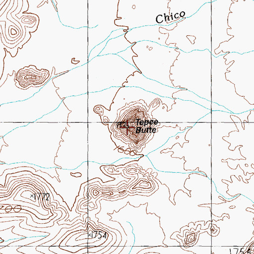 Topographic Map of Tepee Butte, AZ
