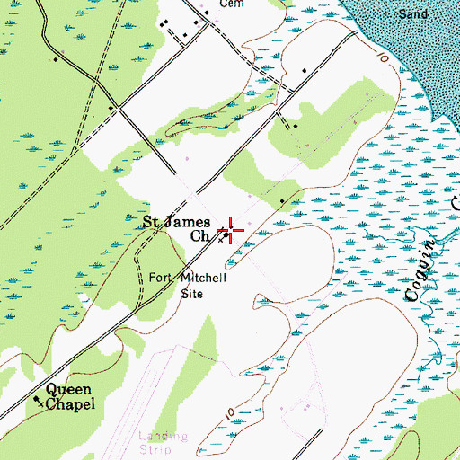 Topographic Map of Saint James Church, SC