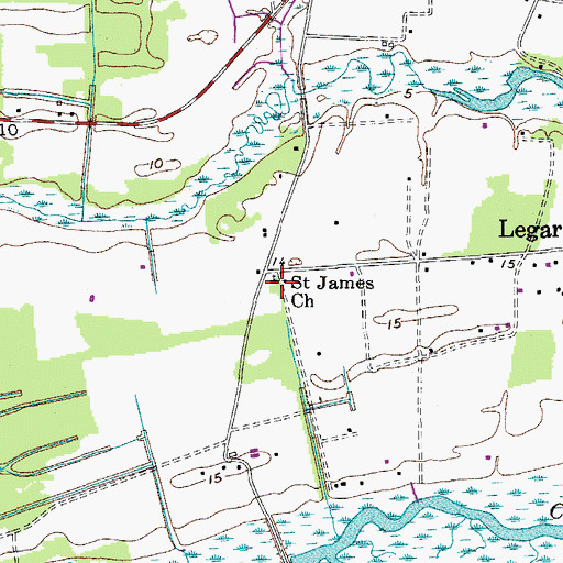 Topographic Map of Saint James Church, SC