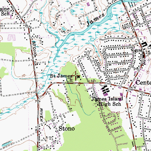 Topographic Map of Saint James Church, SC