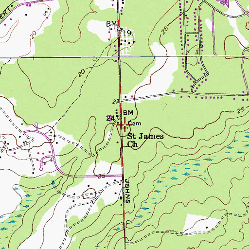 Topographic Map of Saint James Church, SC