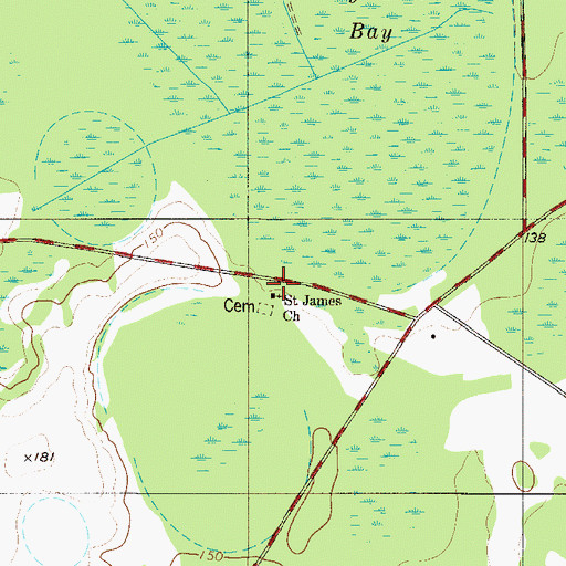 Topographic Map of Saint James Church, SC