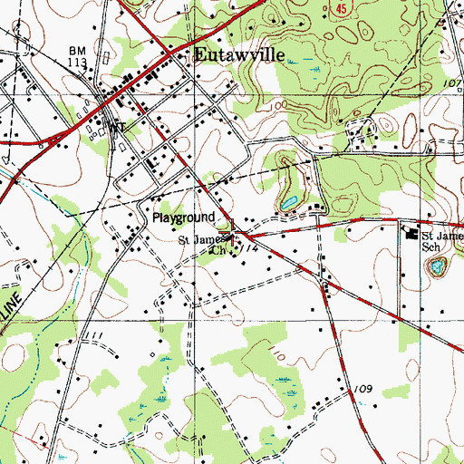 Topographic Map of Saint James Church, SC