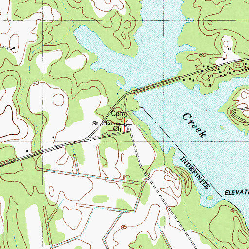 Topographic Map of Saint James Church, SC